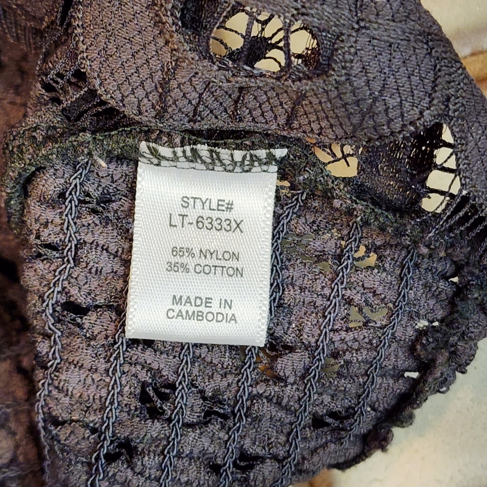 NEW Crochet Lace Bralette - Plus Size Ash Gray - Picture 7 of 12